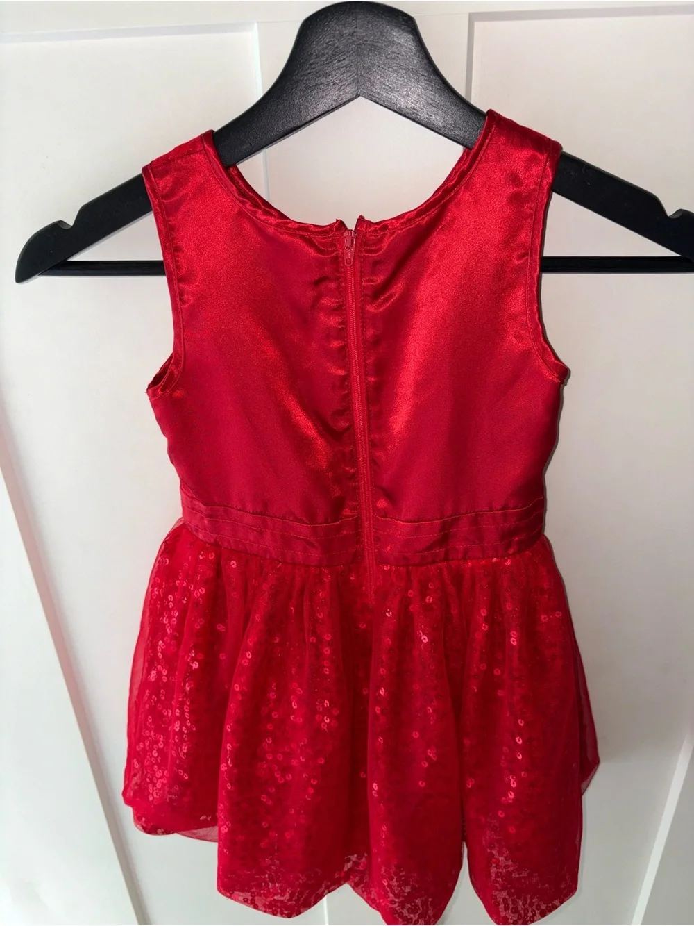 Cat & Jack Girls Red Sequin Tulle Party Dress 4T Christmas Holiday Valentine’s